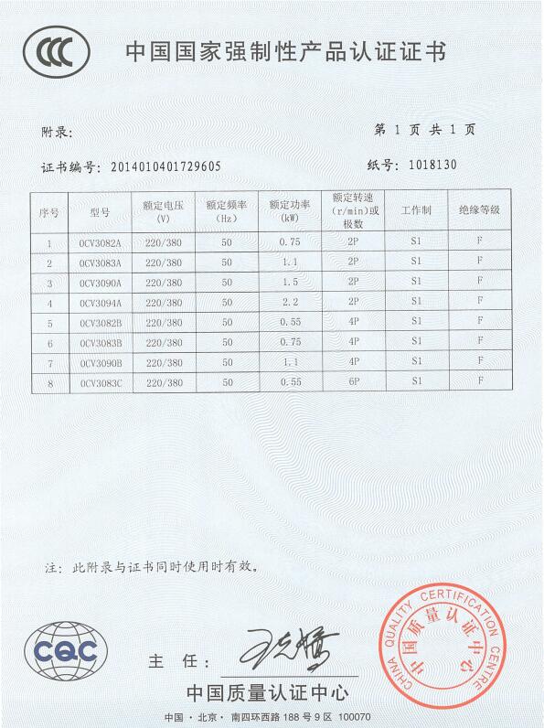 中國國家強制性產(chǎn)品認證證書